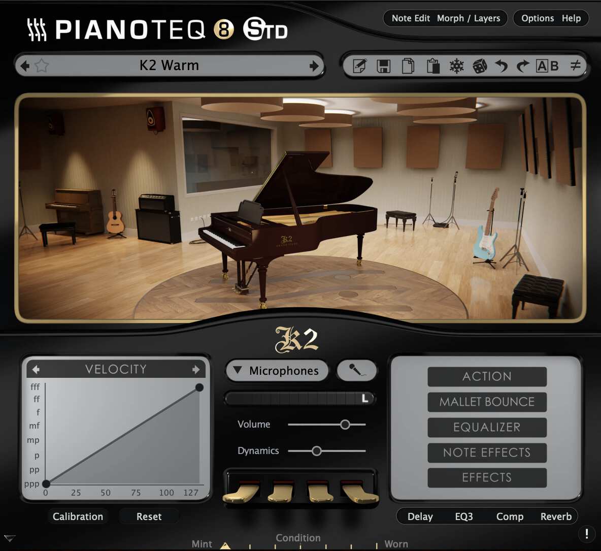Pianoteq interface - K2 grand piano