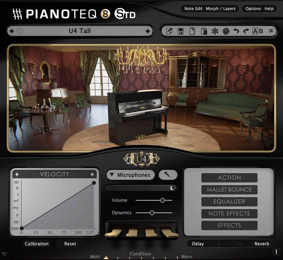 Pianoteq interface - U4 upright piano