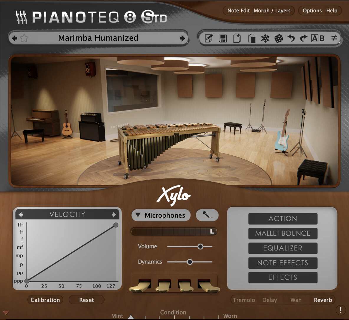 Pianoteq interface - Xylo: Bass Marimba + Xylophone