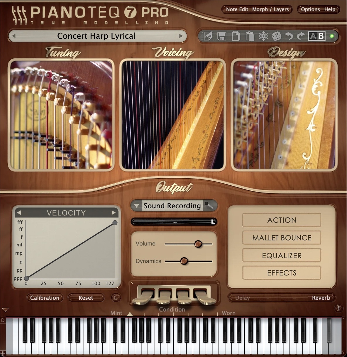 Pianoteq interface - Harp