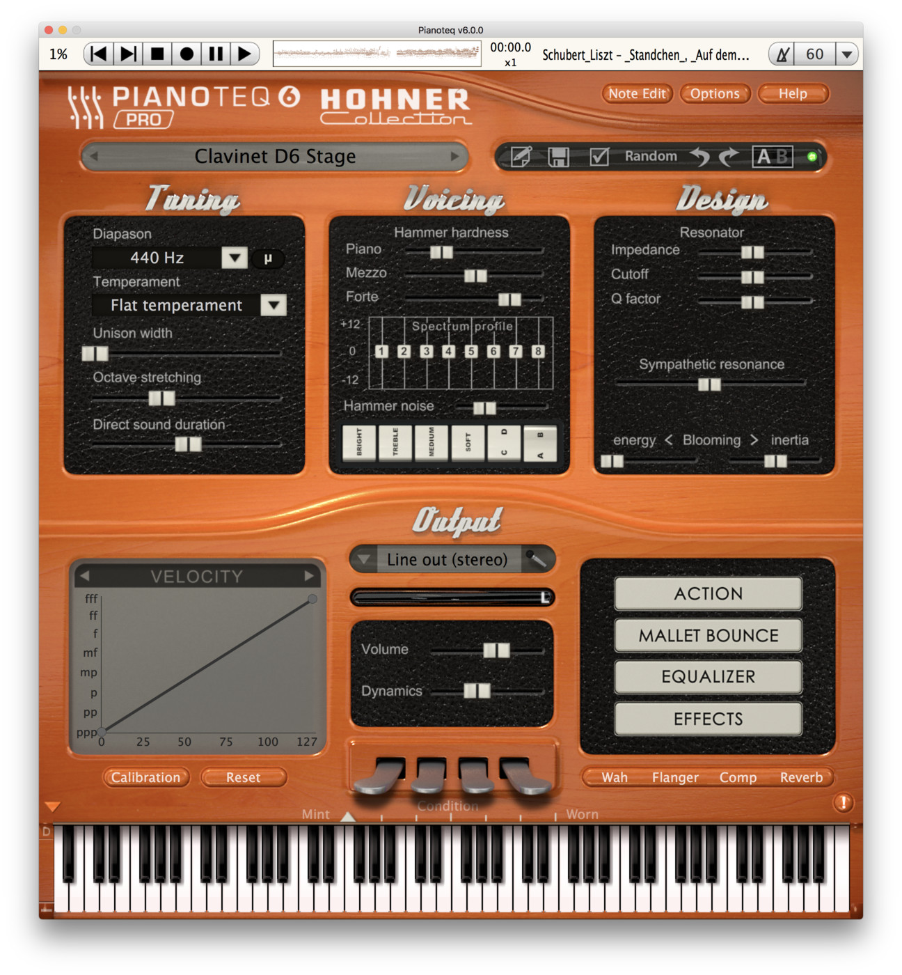 Pianoteq interface - Hohner Collection