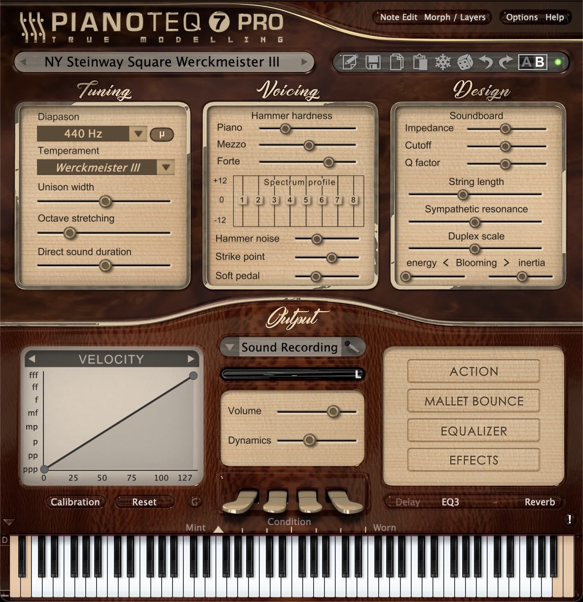 Pianoteq interface - Karsten collection