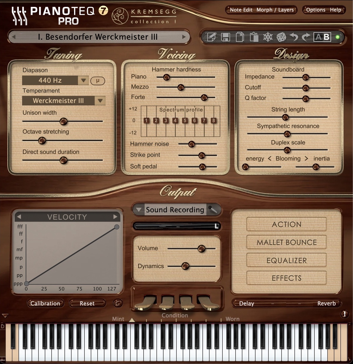 Pianoteq interface - Kremsegg 1: Historical pianos