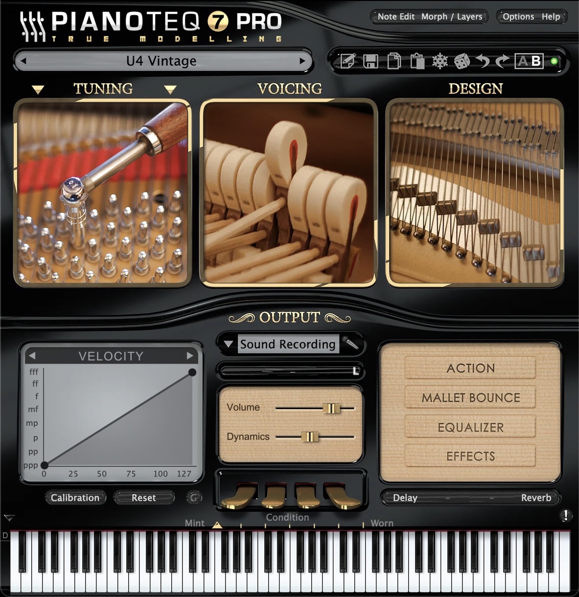 Pianoteq interface - U4 upright piano