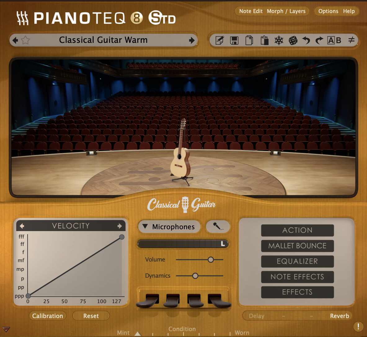 Pianoteq interface - Classical guitar