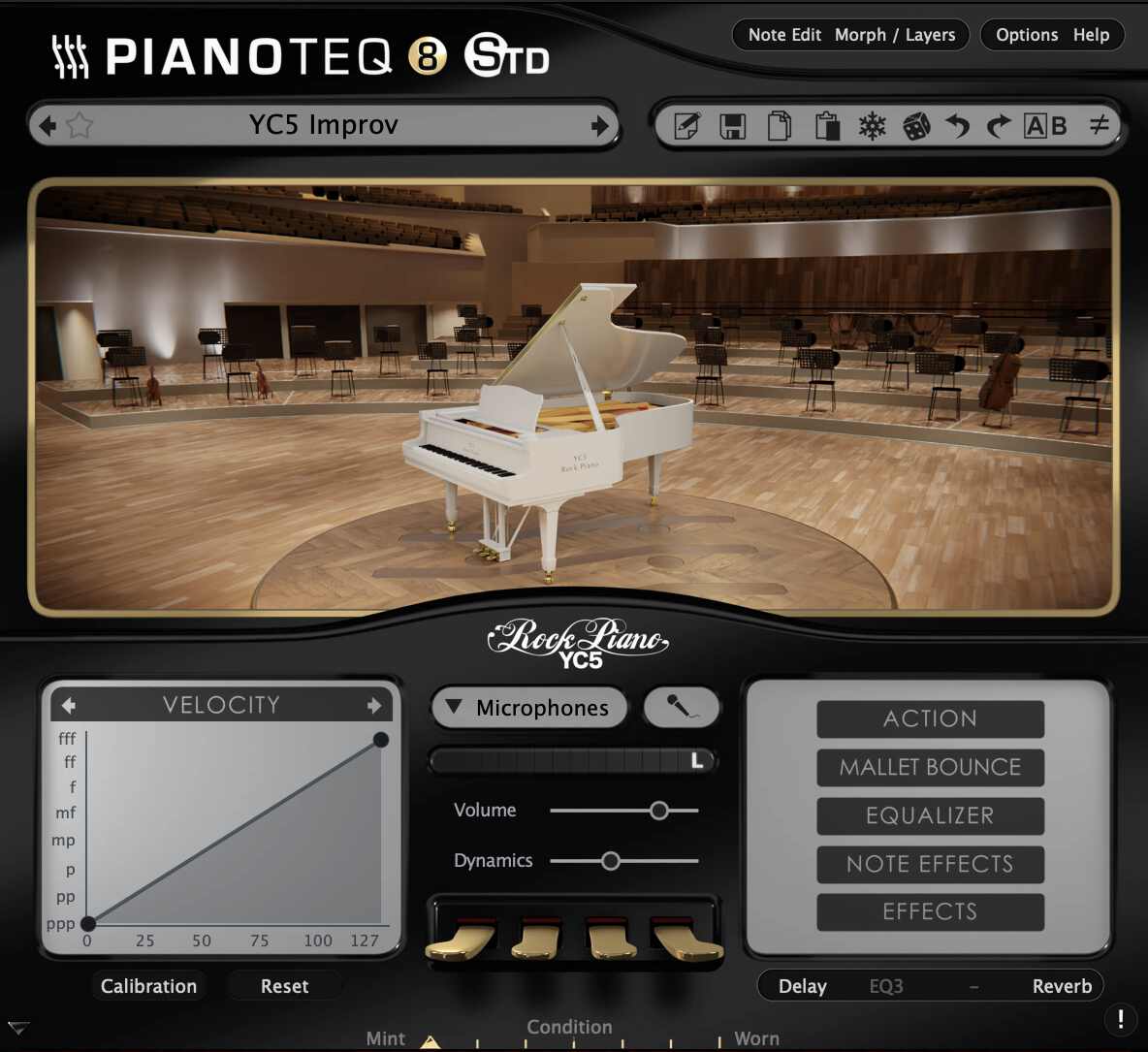 Pianoteq interface - YC5 rock piano